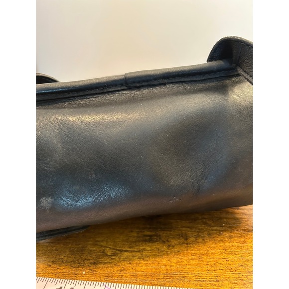Vintage Coach Black Leather Daypack Backpack Y2K 90s Purse - Picture 11 of 16